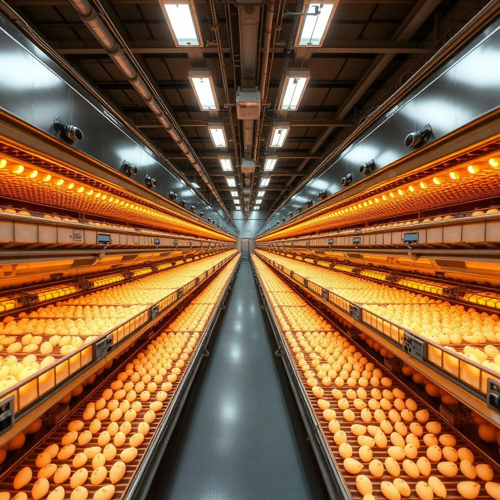 Rows of automated incubator trays